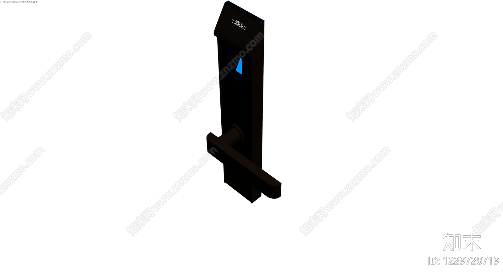 黑色智能门锁3D模型下载【ID:1229728719】