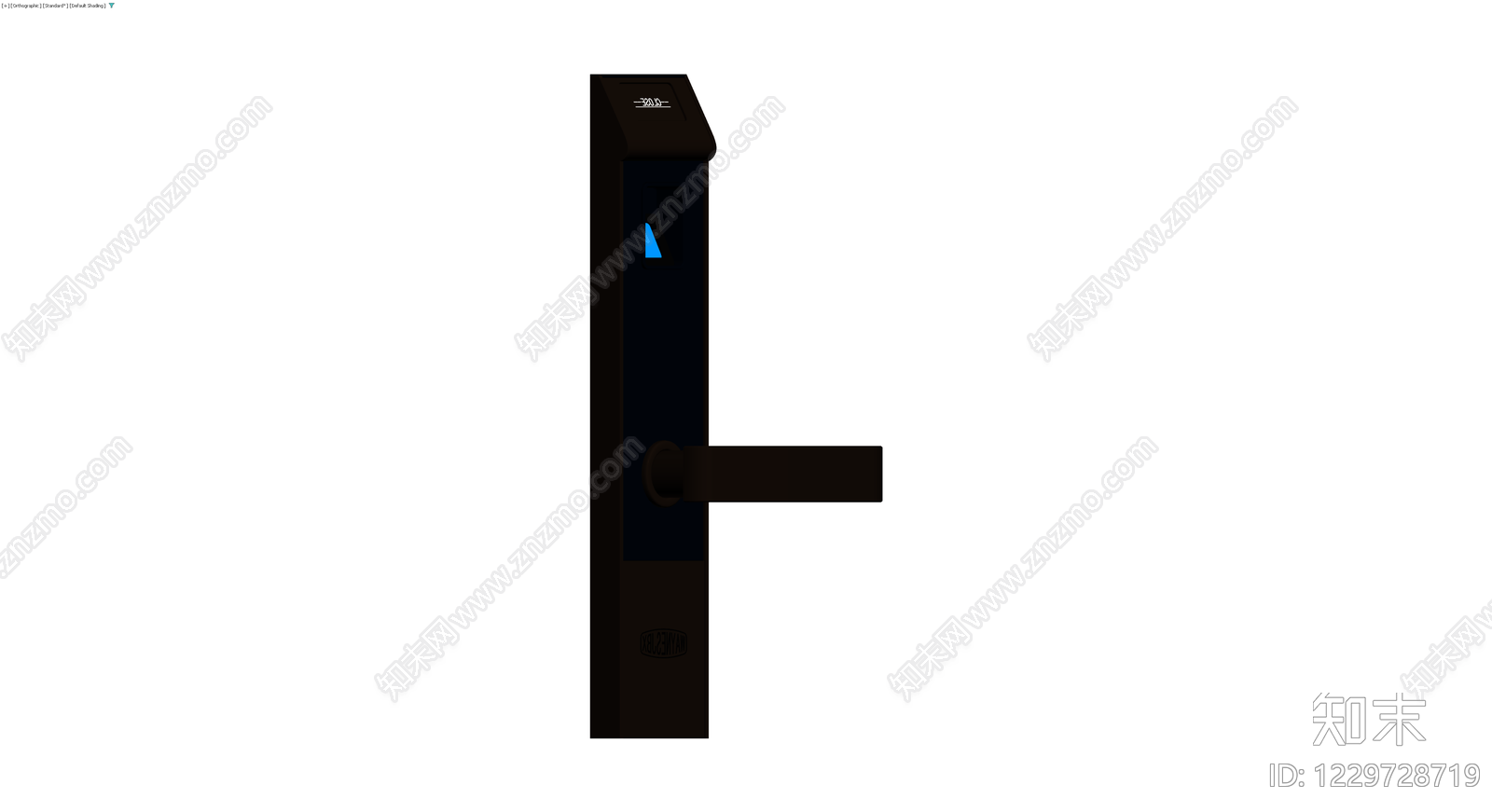 黑色智能门锁3D模型下载【ID:1229728719】