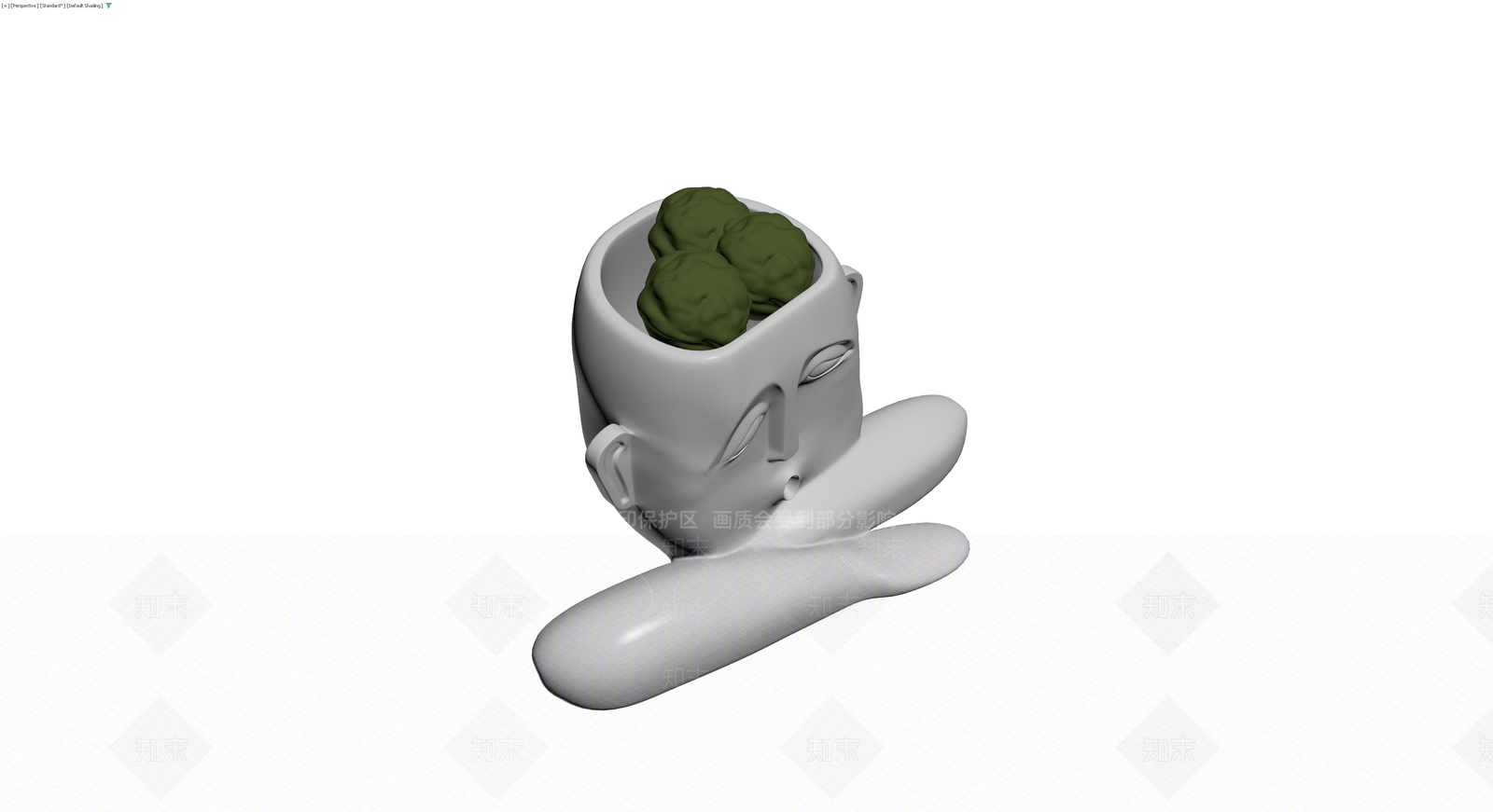 人面造型绿植盆栽3D模型下载【ID:1230748377】