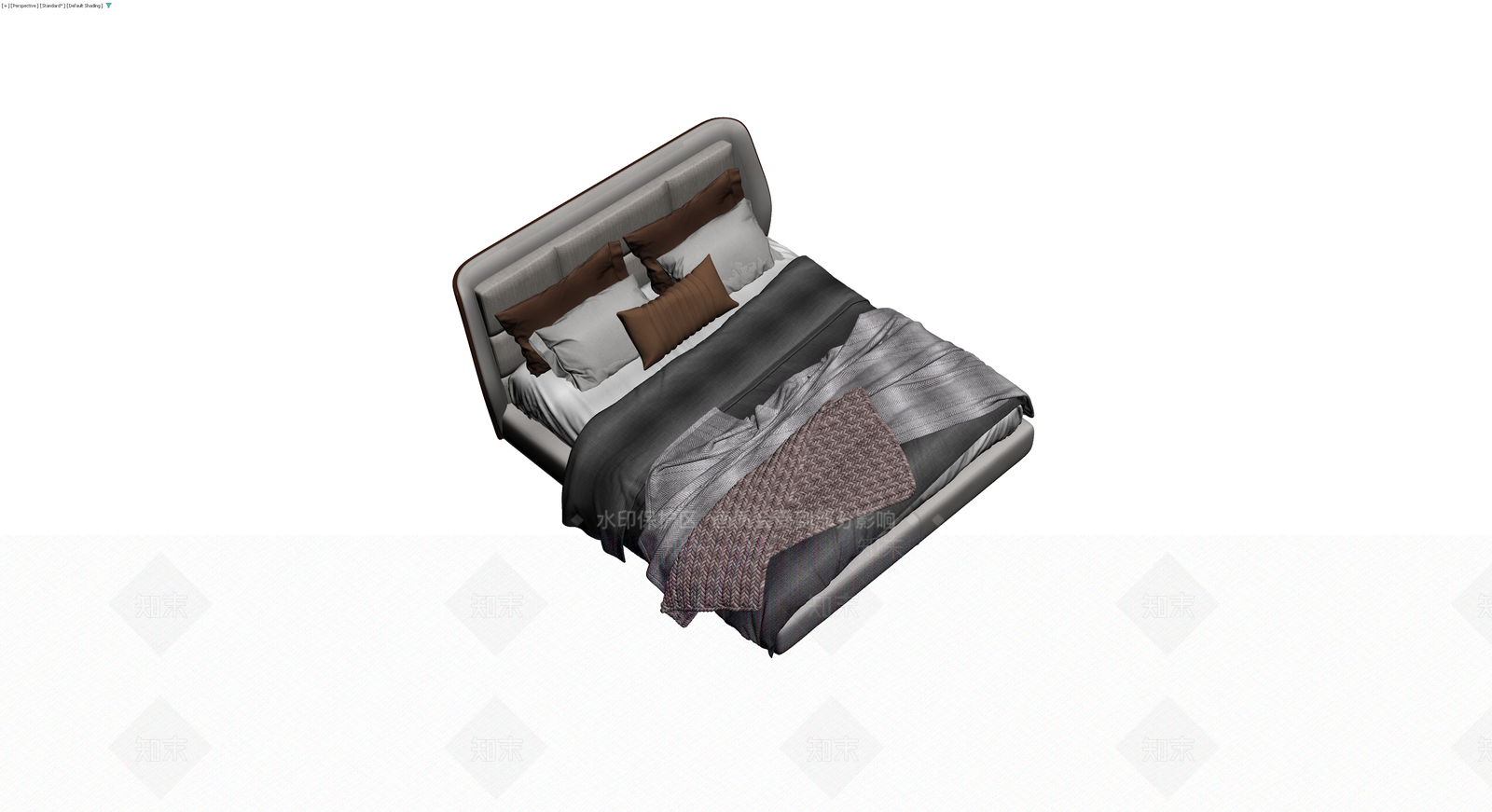 现代软包双人床3D模型下载【ID:1230785336】