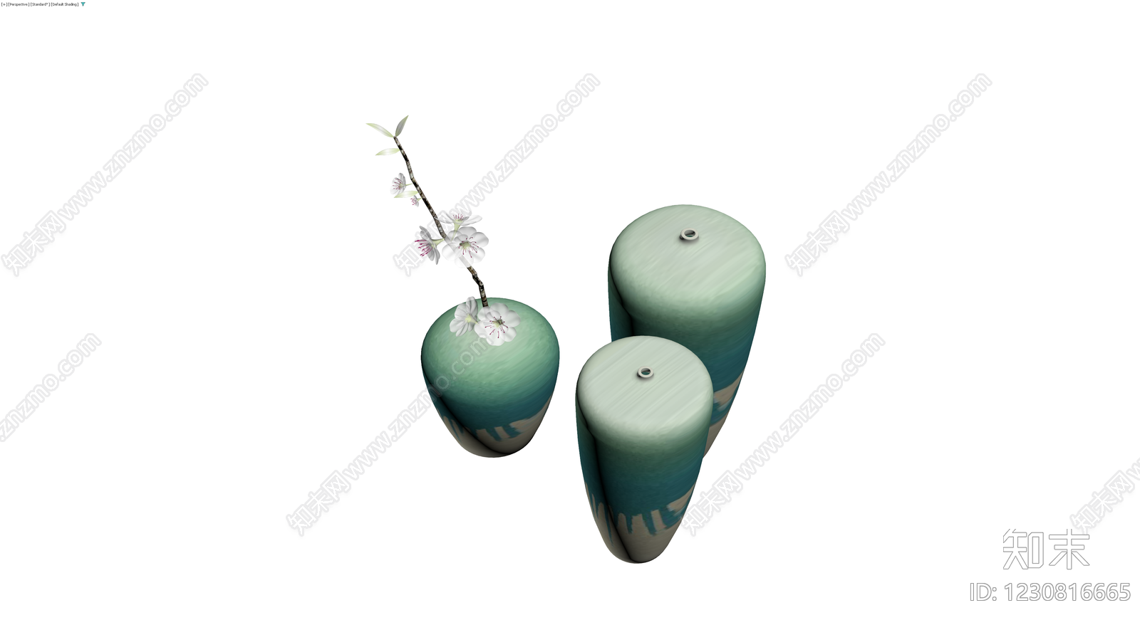 青釉流苏花瓶组3D模型下载【ID:1230816665】