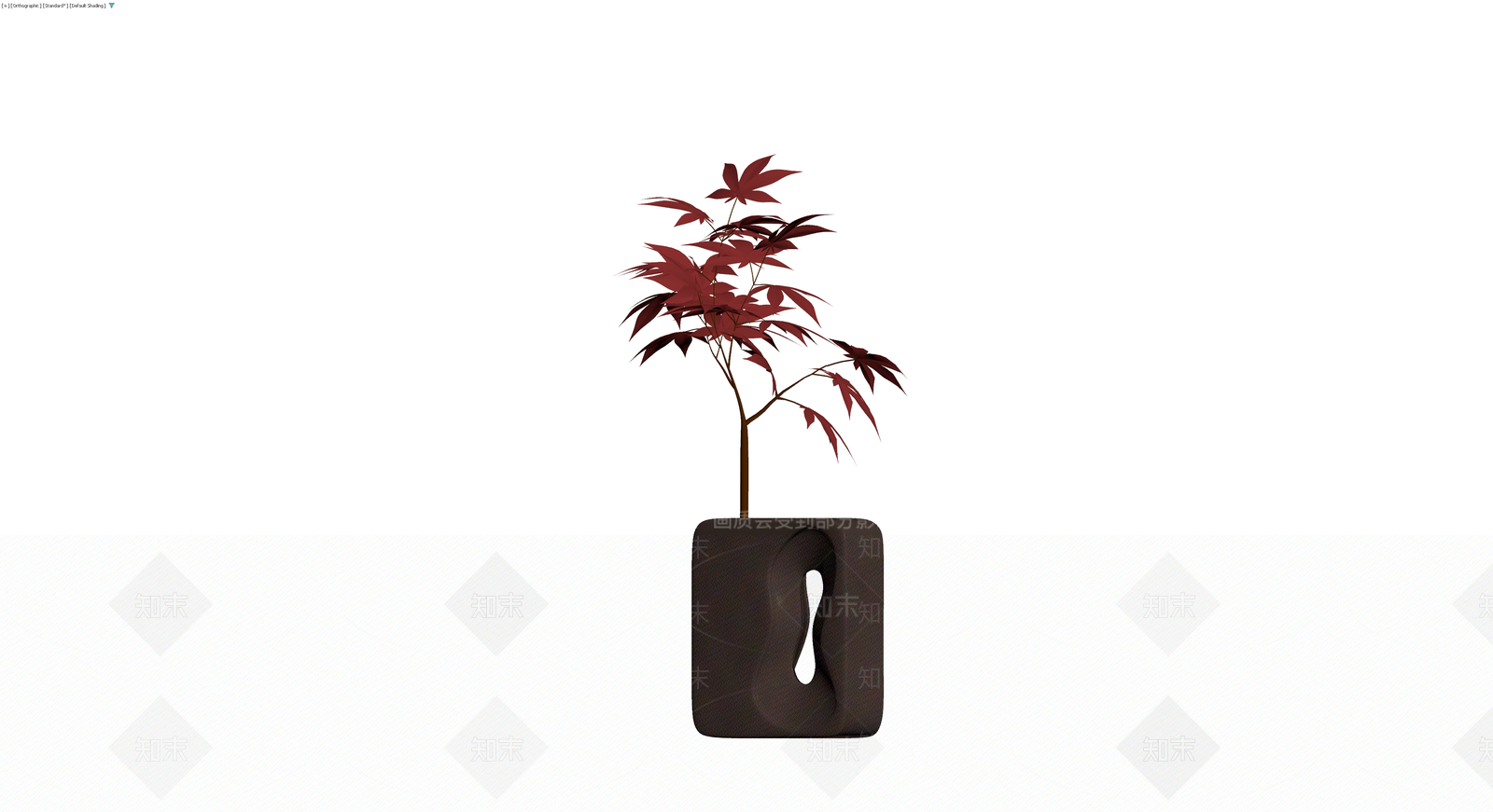 红枫盆栽带特色花盆3D模型下载【ID:1230622738】