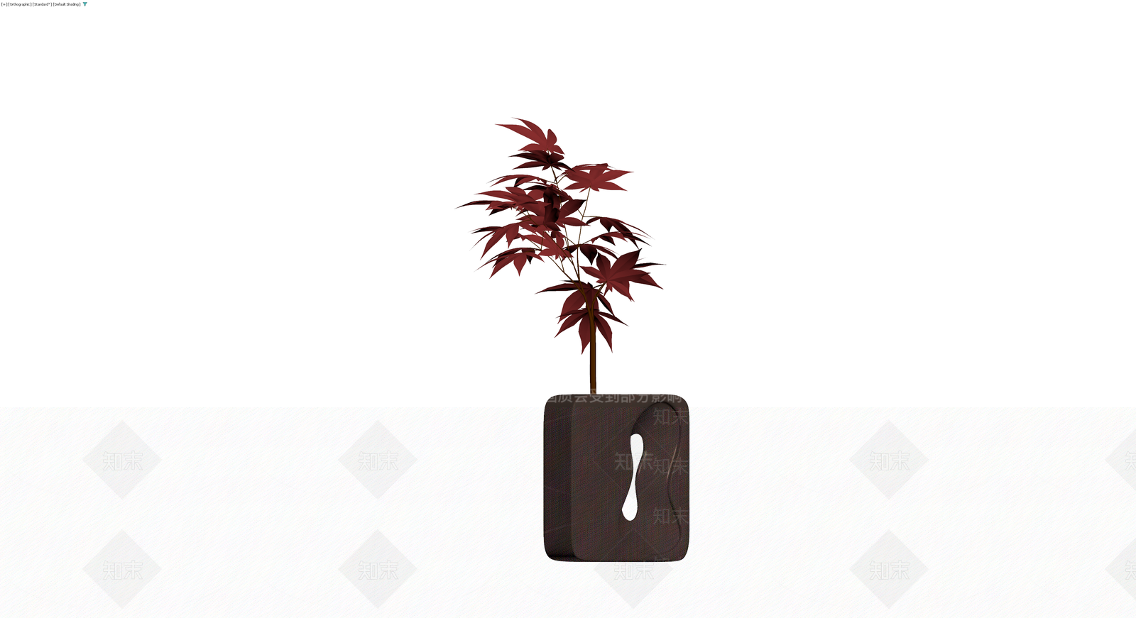 红枫盆栽带特色花盆3D模型下载【ID:1230622738】
