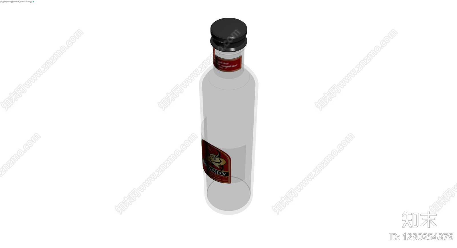 公牛标白兰地酒瓶3D模型下载【ID:1230254379】