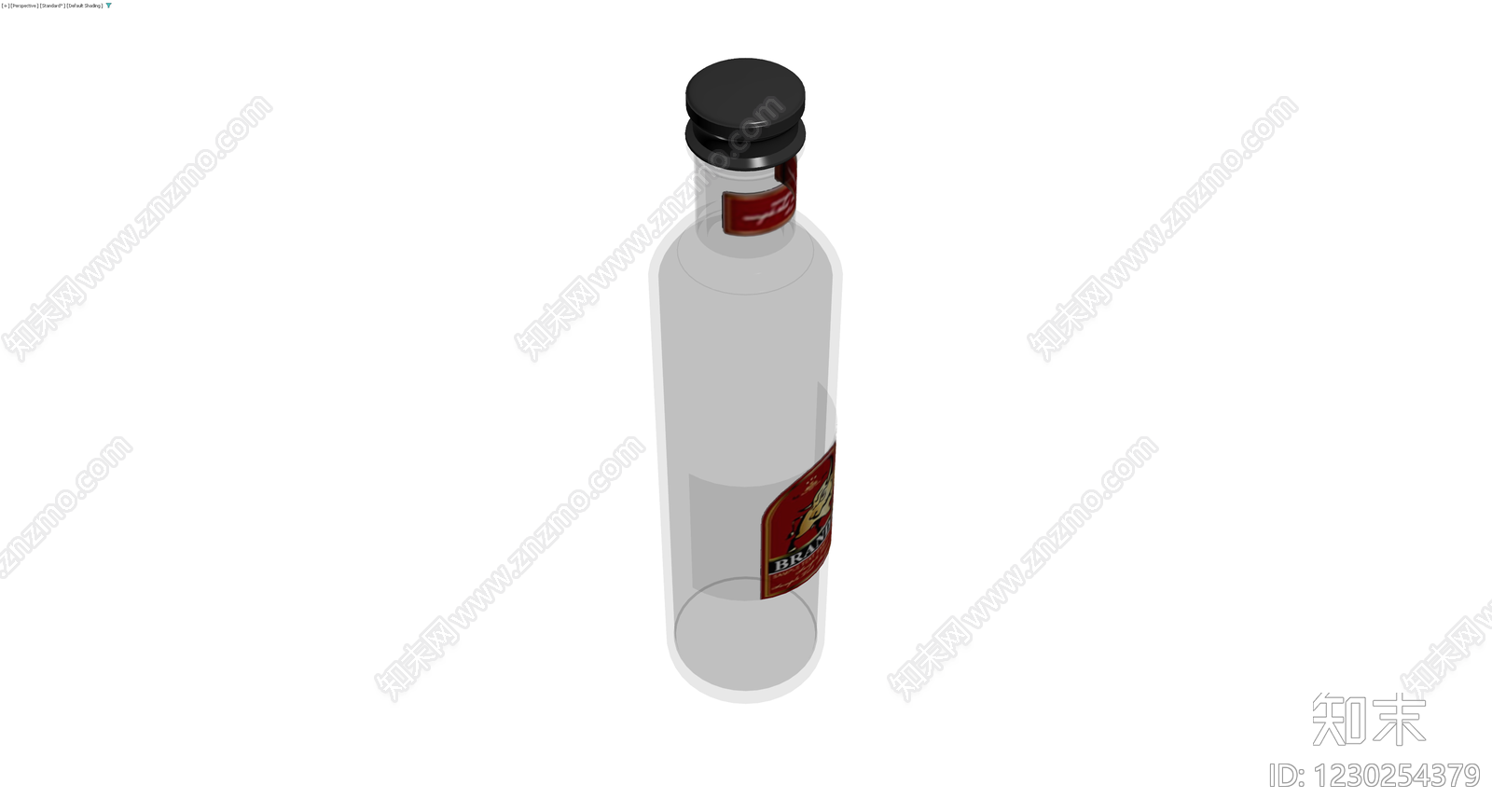 公牛标白兰地酒瓶3D模型下载【ID:1230254379】