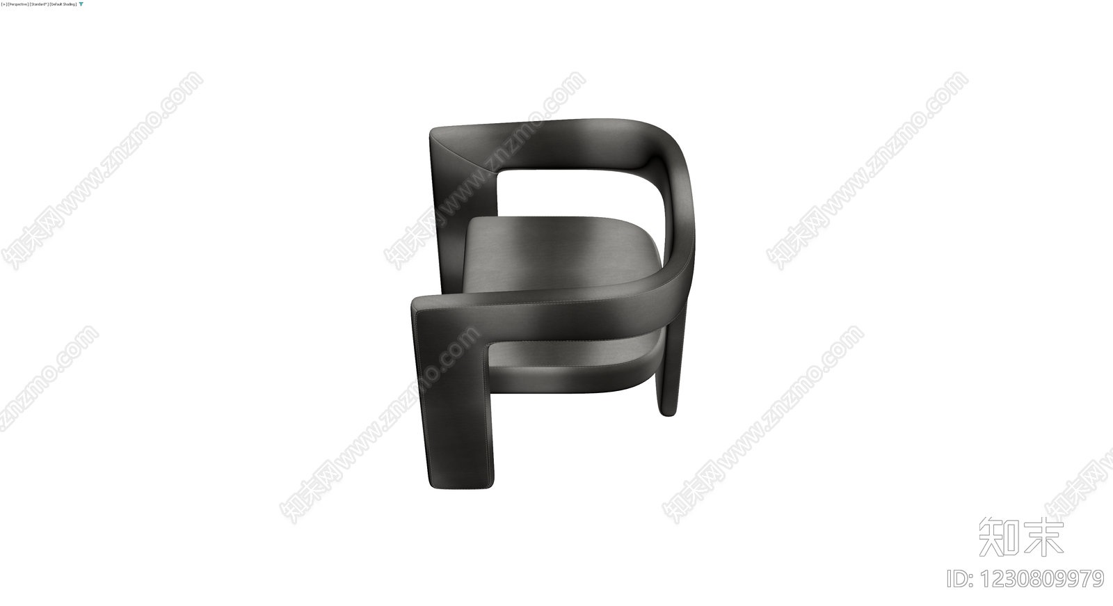 现代深灰皮革扶手椅3D模型下载【ID:1230809979】