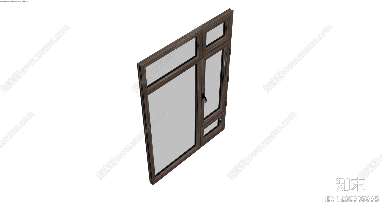 深灰木纹玻璃门3D模型下载【ID:1230309835】