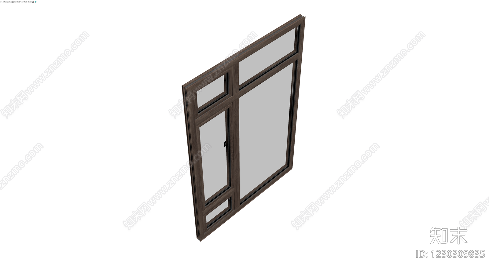深灰木纹玻璃门3D模型下载【ID:1230309835】