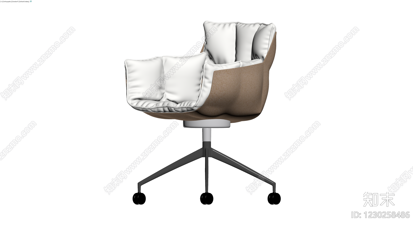白色软包办公转椅3D模型下载【ID:1230258486】