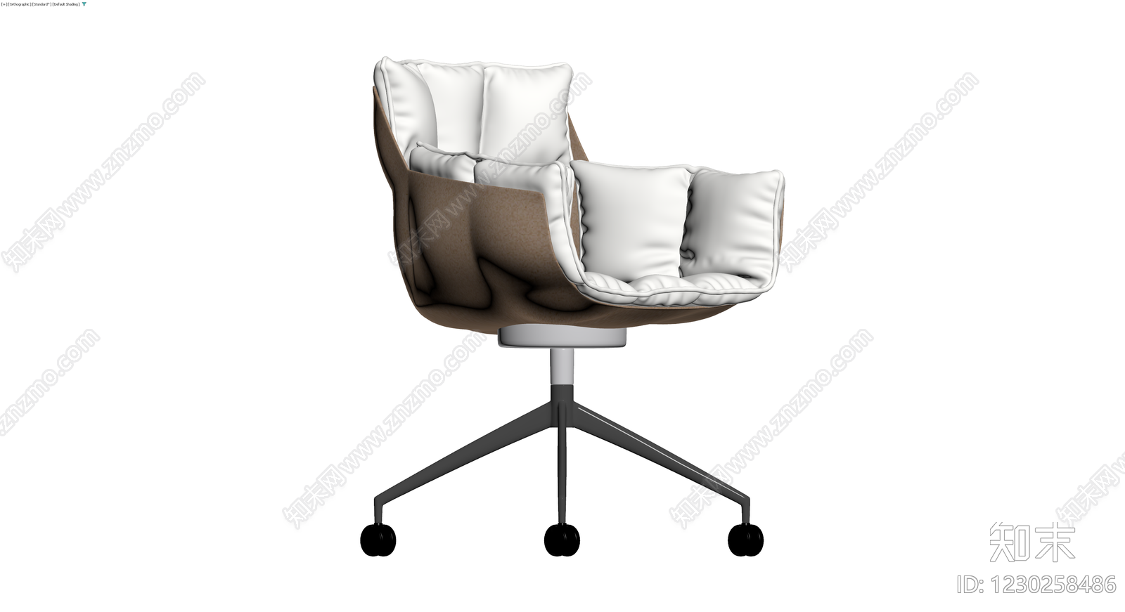 白色软包办公转椅3D模型下载【ID:1230258486】
