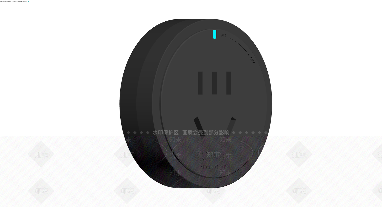 黑色圆形多功能插座3D模型下载【ID:1229606282】