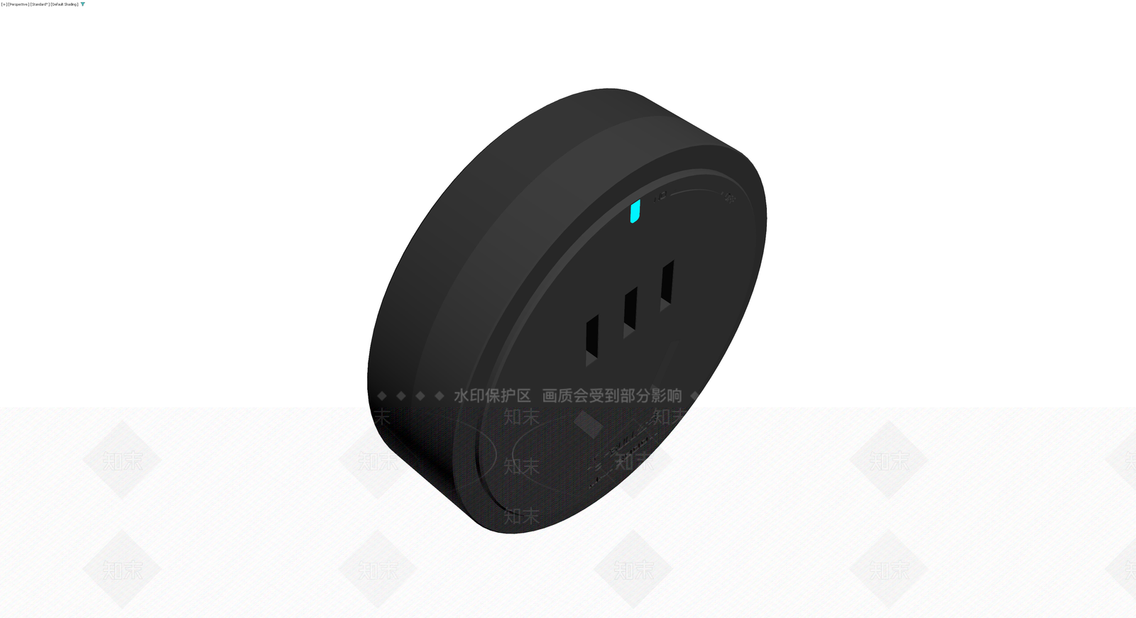 黑色圆形多功能插座3D模型下载【ID:1229606282】