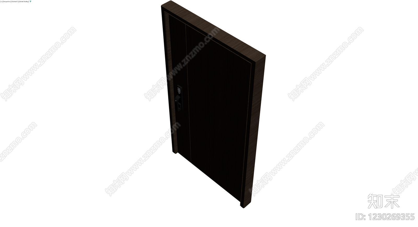 深木色智能门锁门体3D模型下载【ID:1230269355】