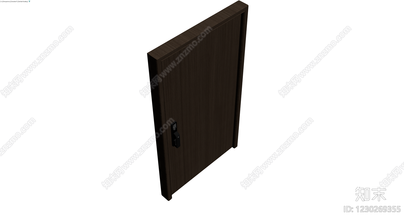 深木色智能门锁门体3D模型下载【ID:1230269355】