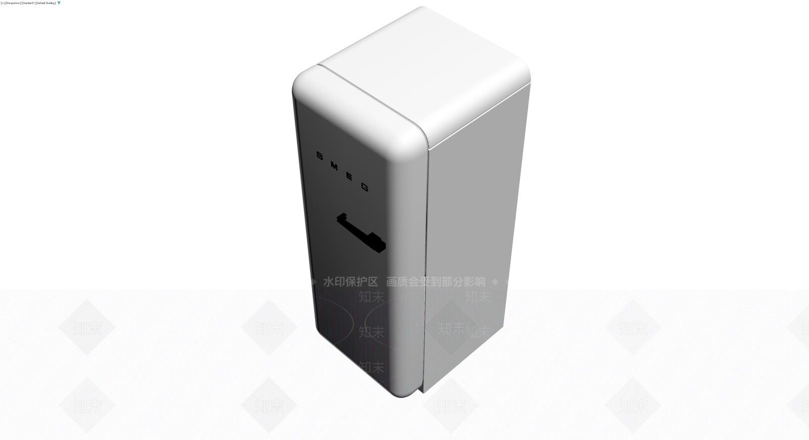 复古白色冰箱3D模型下载【ID:1230620809】