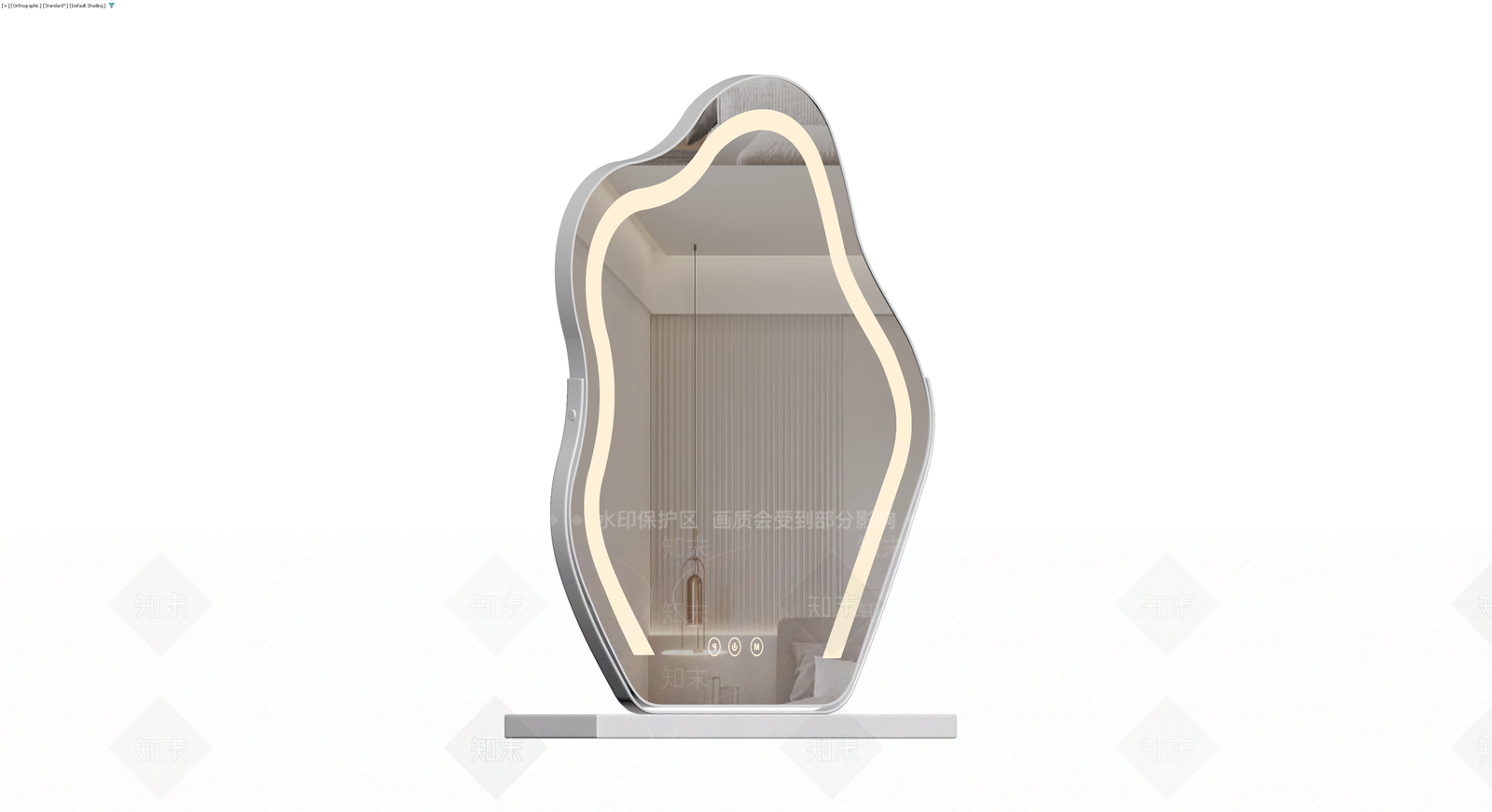 异形LED智能化妆镜3D模型下载【ID:1230446749】