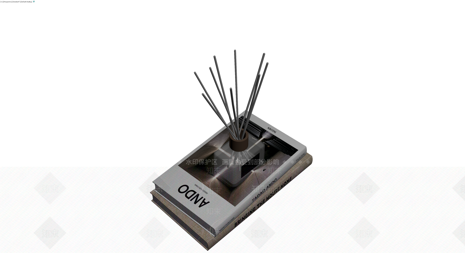书籍与香薰组合摆件3D模型下载【ID:1230595874】