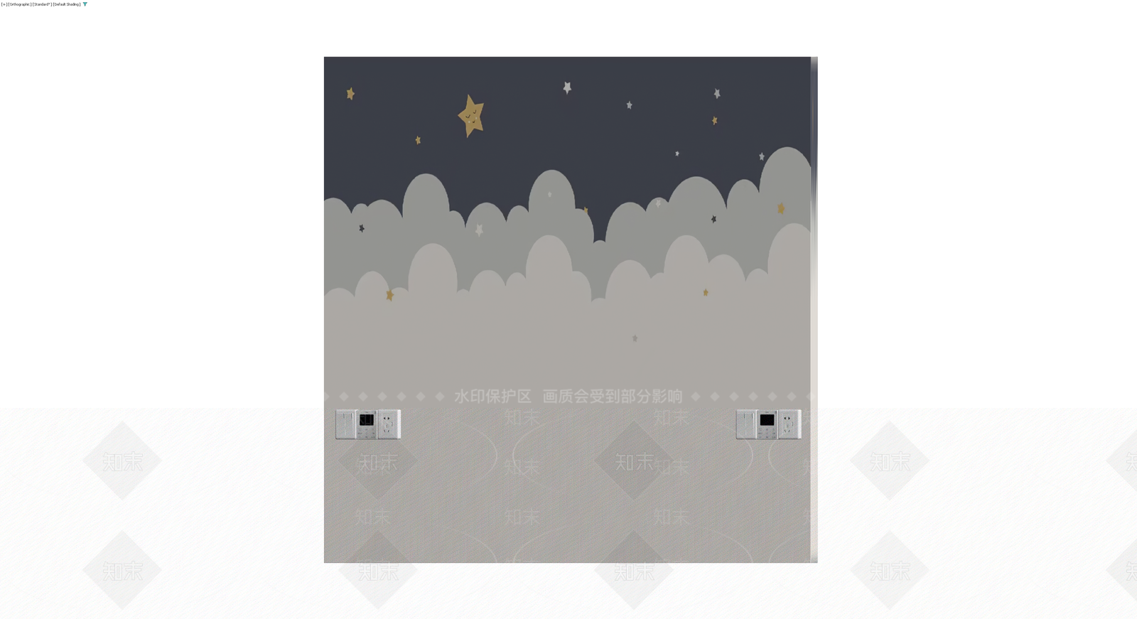 星空云朵图案装饰墙板3D模型下载【ID:1229953921】