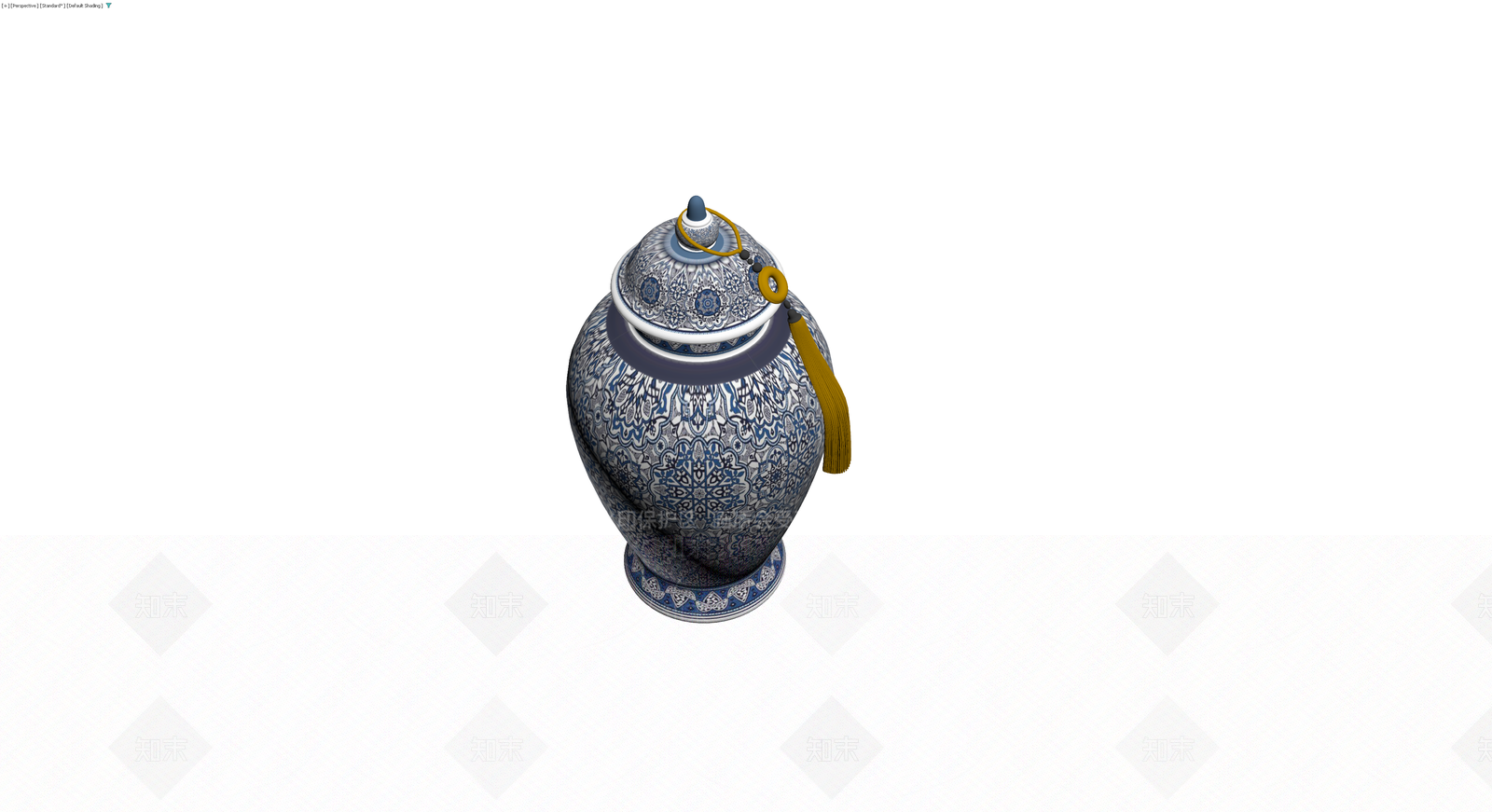 青花瓷纹饰盖罐3D模型下载【ID:1229624599】