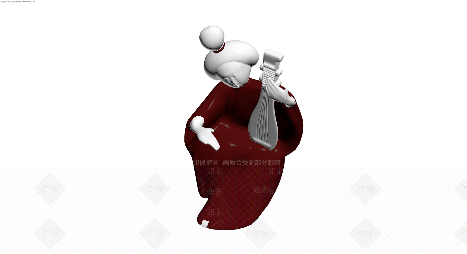 弹琵琶古装人物雕塑3D模型下载【ID:1230413314】