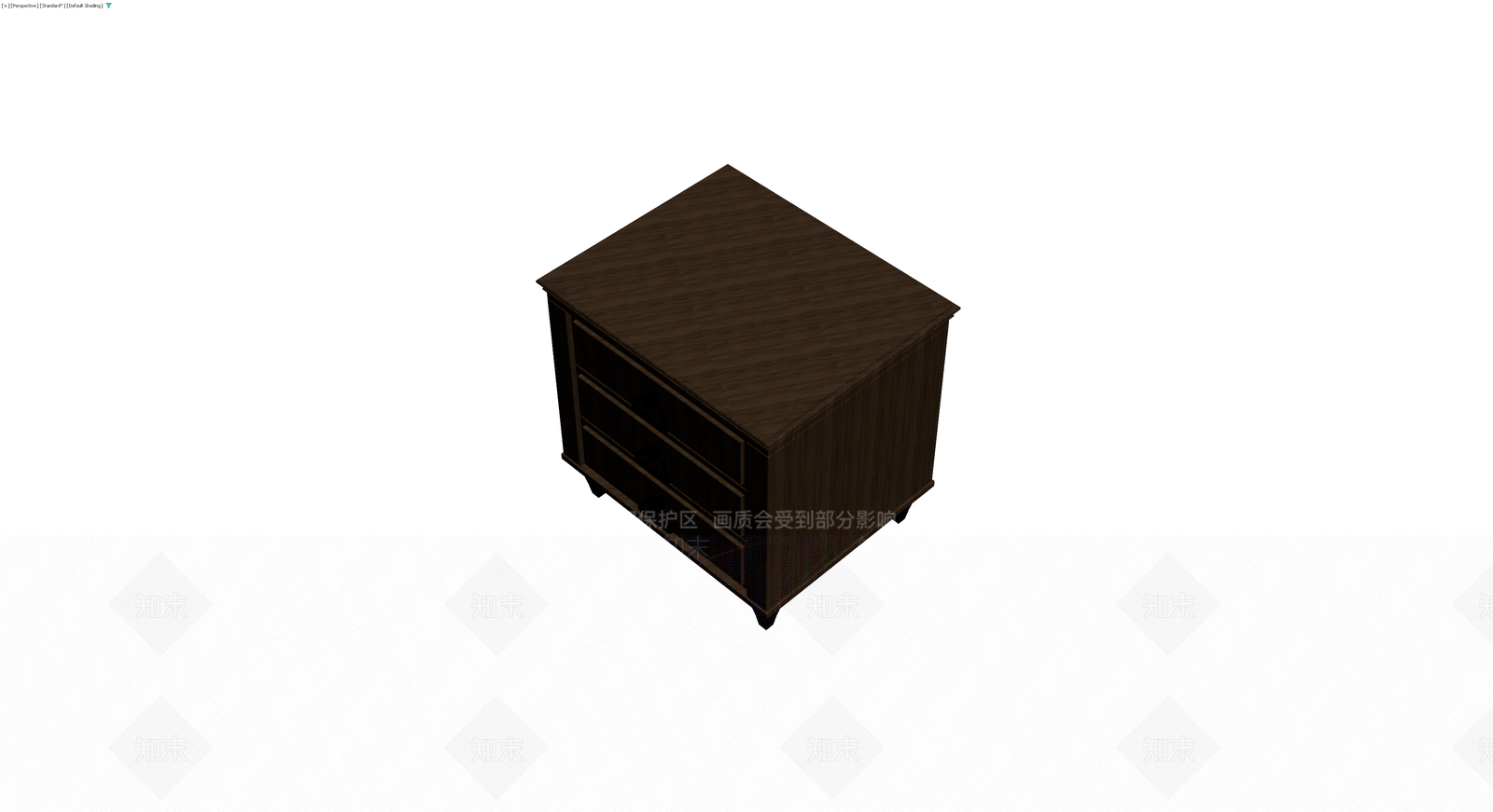 深色三斗床头柜3D模型下载【ID:1229628246】