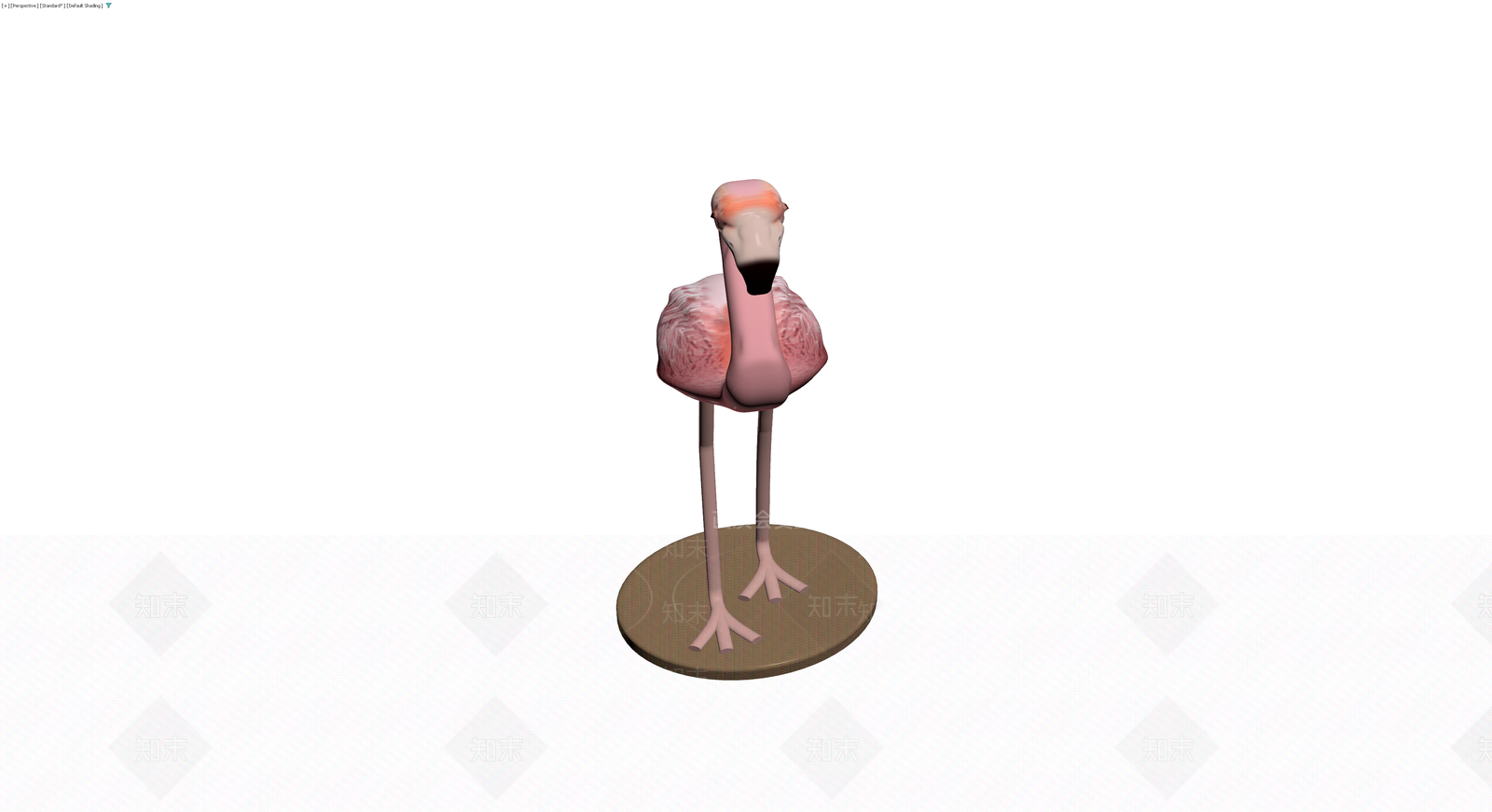 粉色火烈鸟底座雕塑3D模型下载【ID:1230373244】