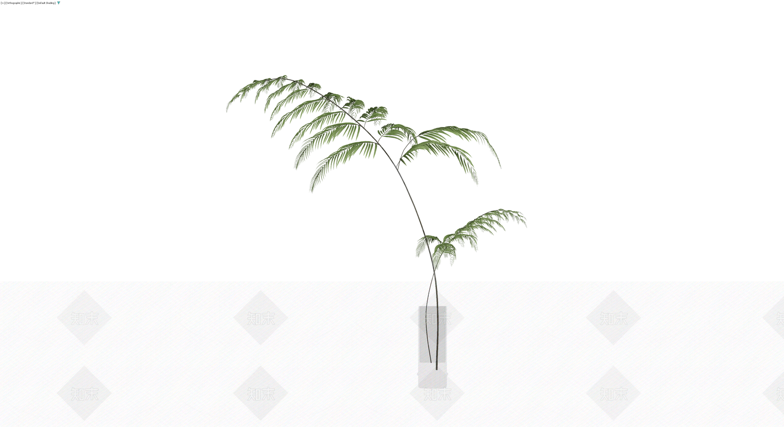 玻璃花瓶配绿植3D模型下载【ID:1229916189】