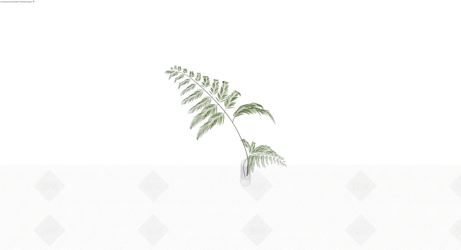 玻璃花瓶配绿植3D模型下载【ID:1229916189】