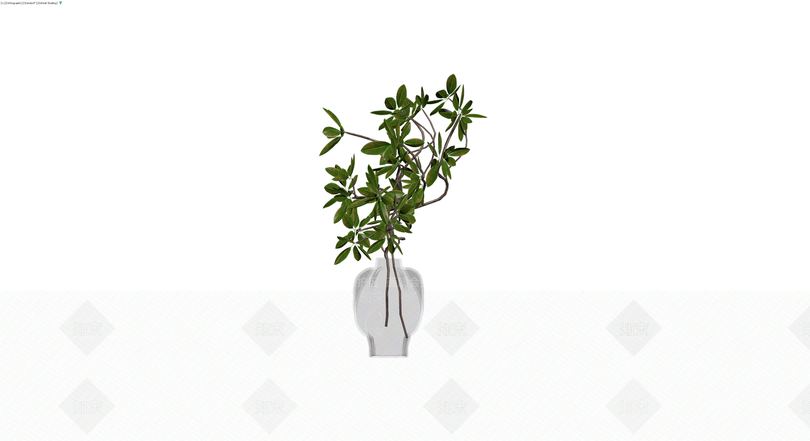 玻璃花瓶插绿植盆栽3D模型下载【ID:1230412895】