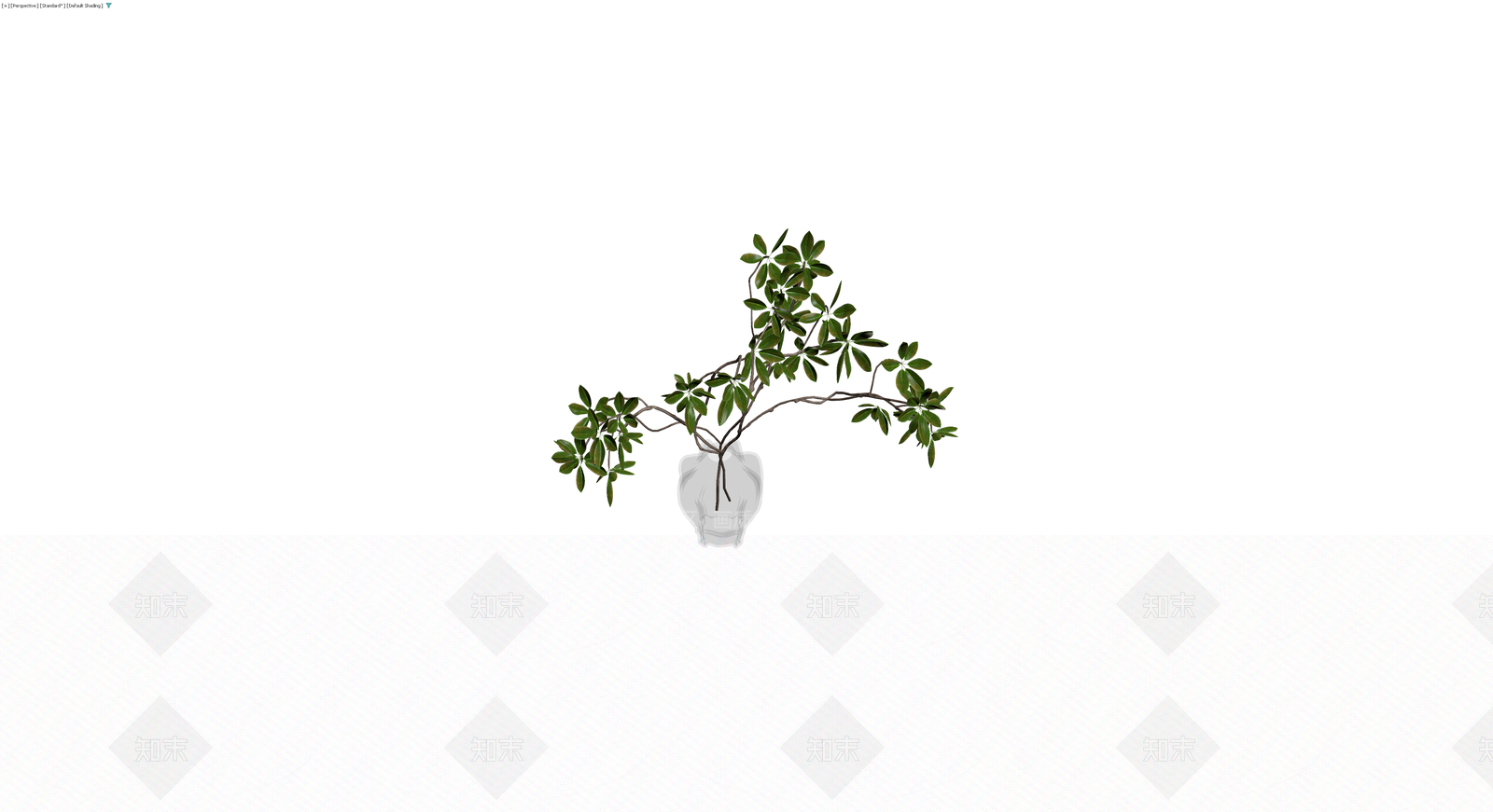 玻璃花瓶插绿植盆栽3D模型下载【ID:1230412895】