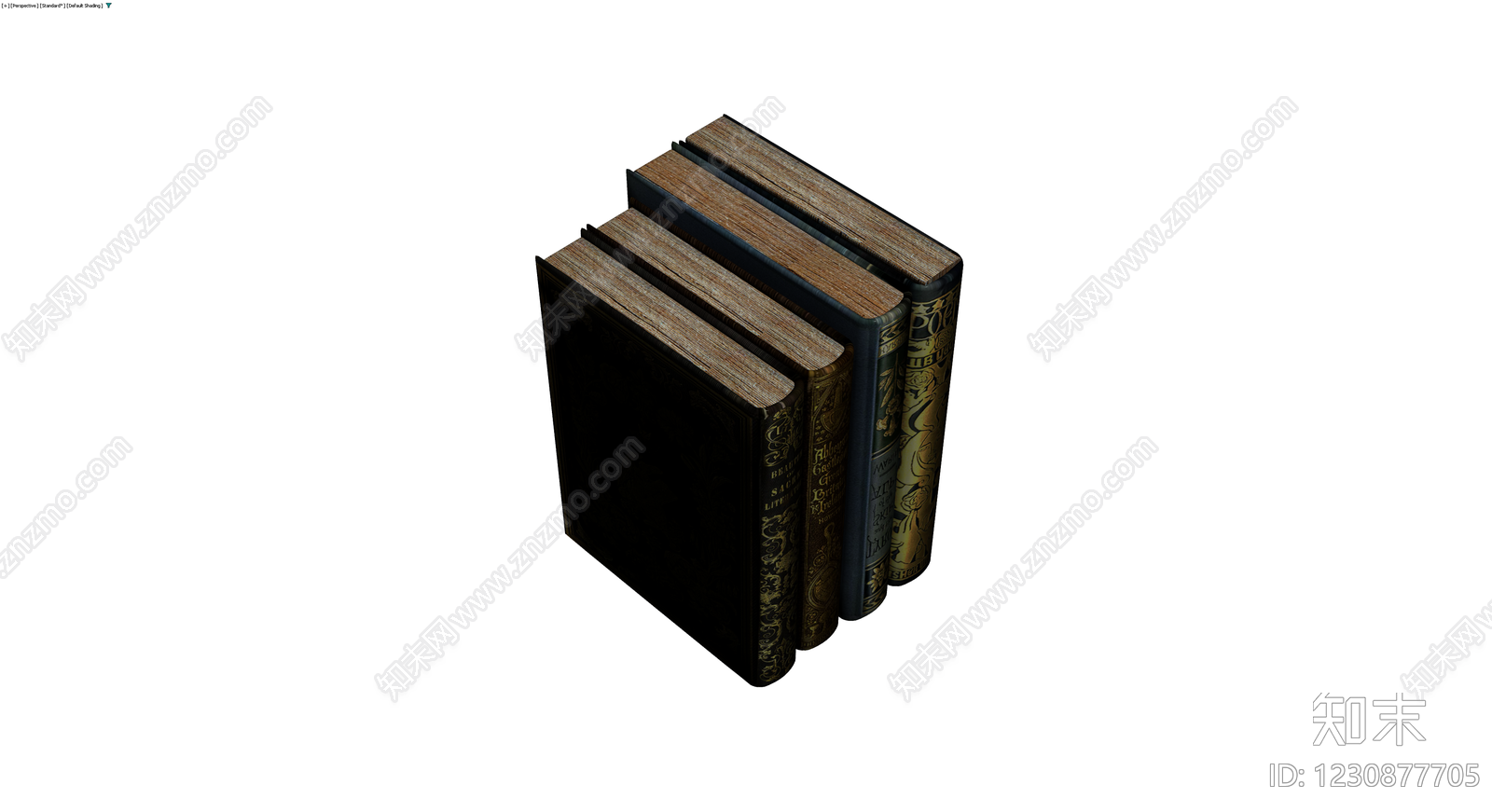 精装书籍组合模型3D模型下载【ID:1230877705】