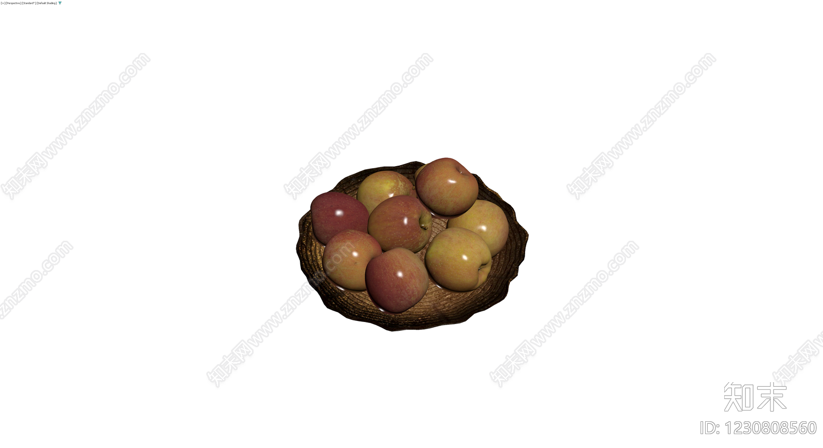 木碗盛苹果组合3D模型下载【ID:1230808560】