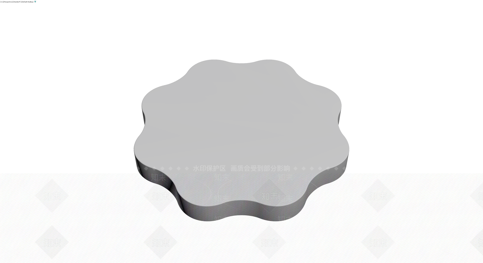 灰色波浪边矮桌3D模型下载【ID:1230412420】