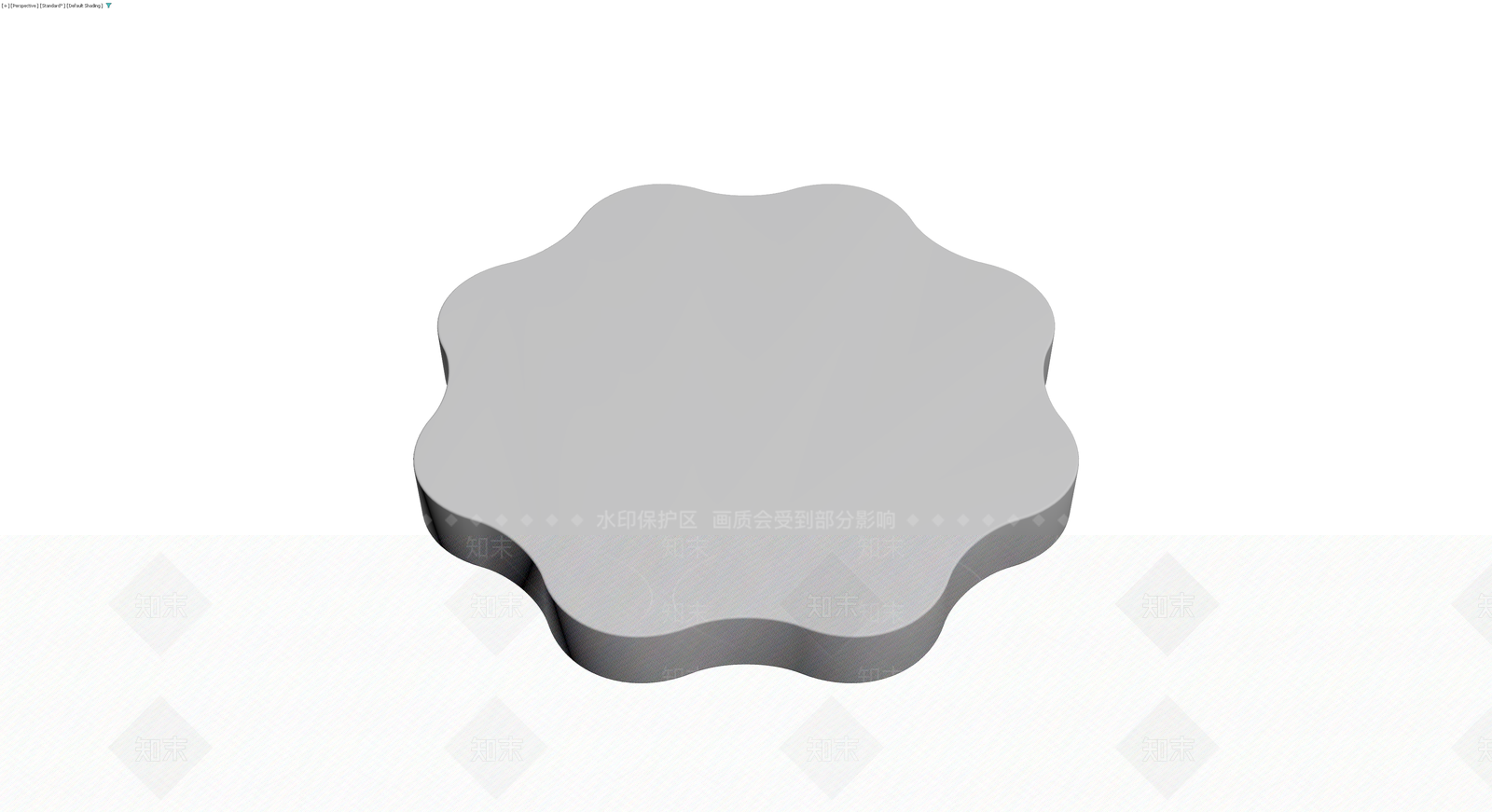 灰色波浪边矮桌3D模型下载【ID:1230412420】