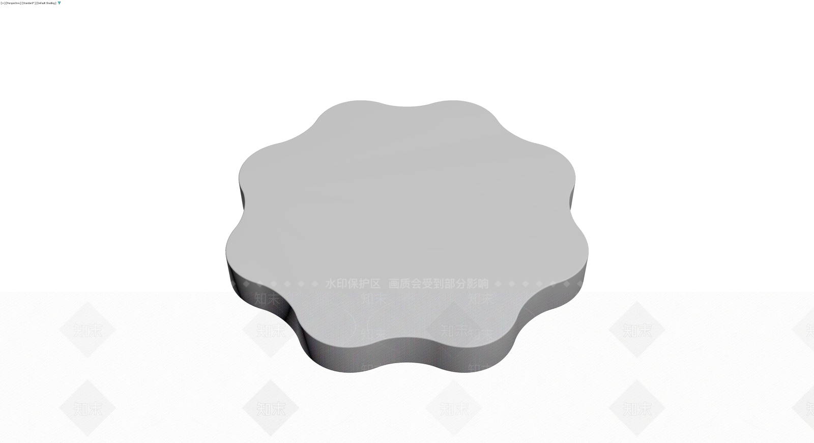 灰色波浪边矮桌3D模型下载【ID:1230412420】