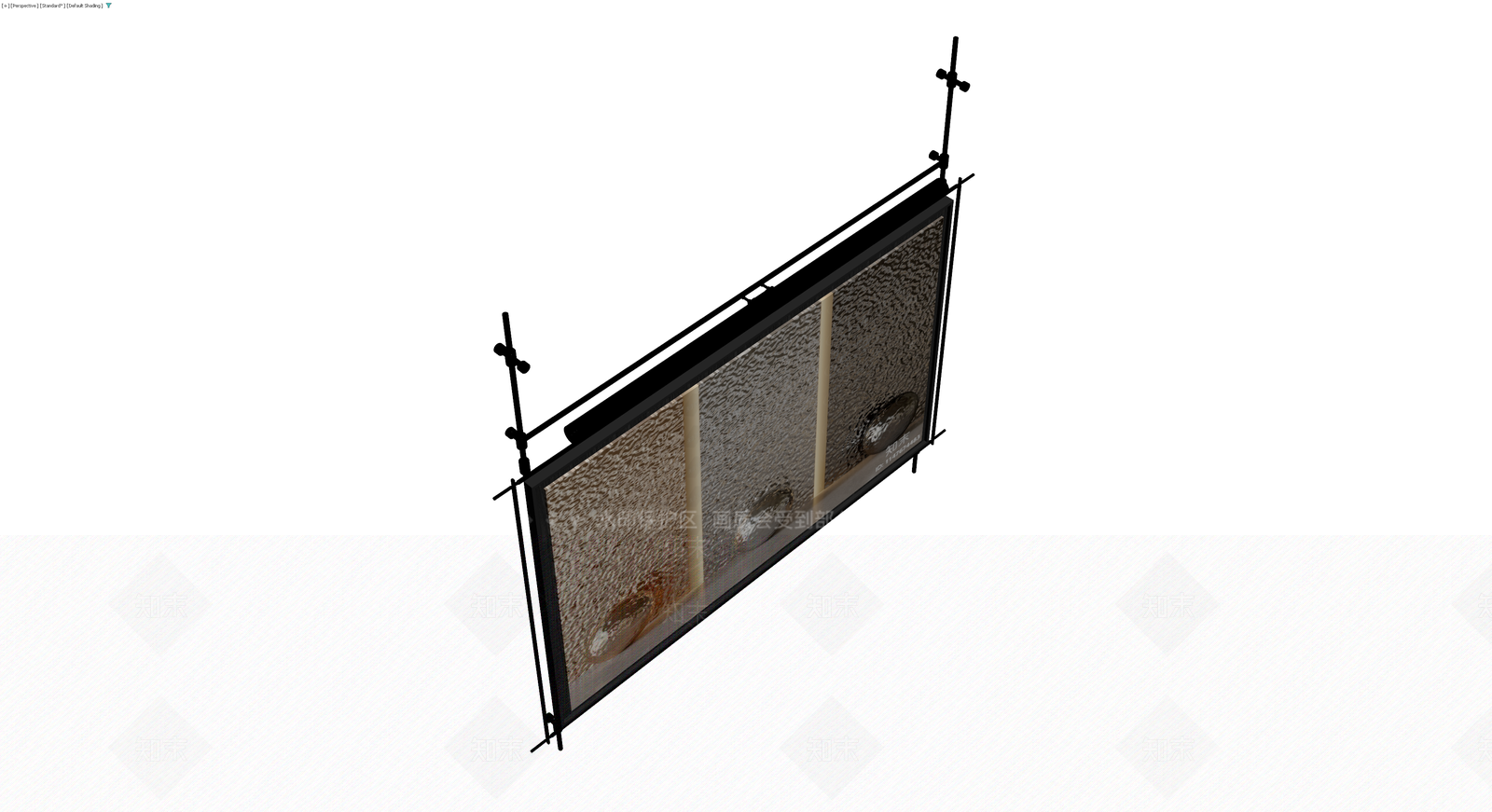 黑框三格玻璃展示柜3D模型下载【ID:1229615296】