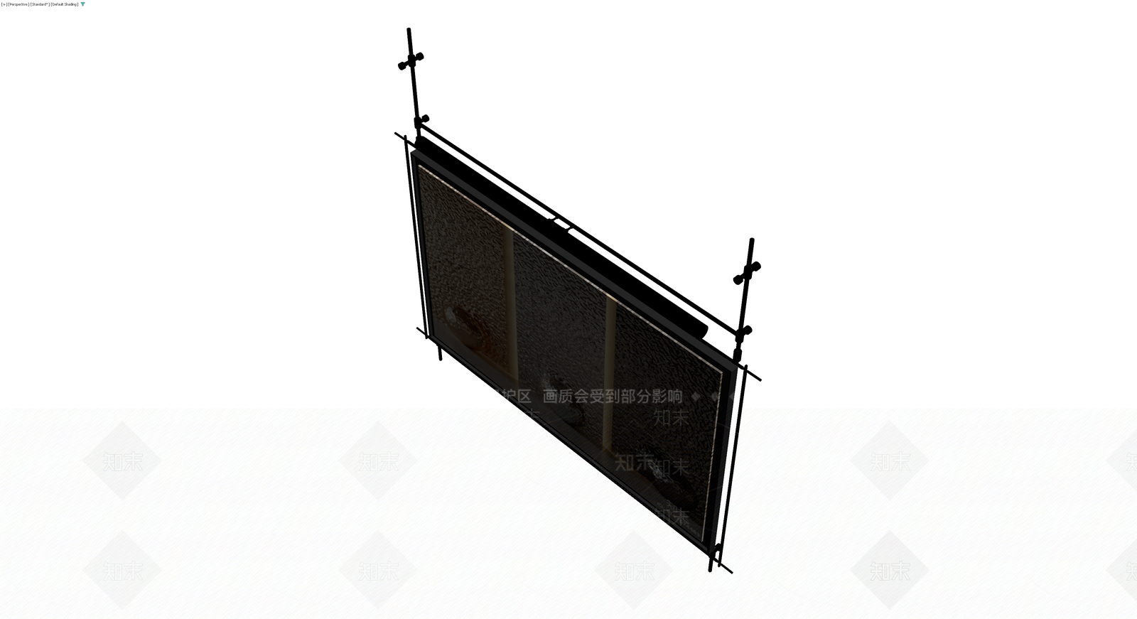 黑框三格玻璃展示柜3D模型下载【ID:1229615296】