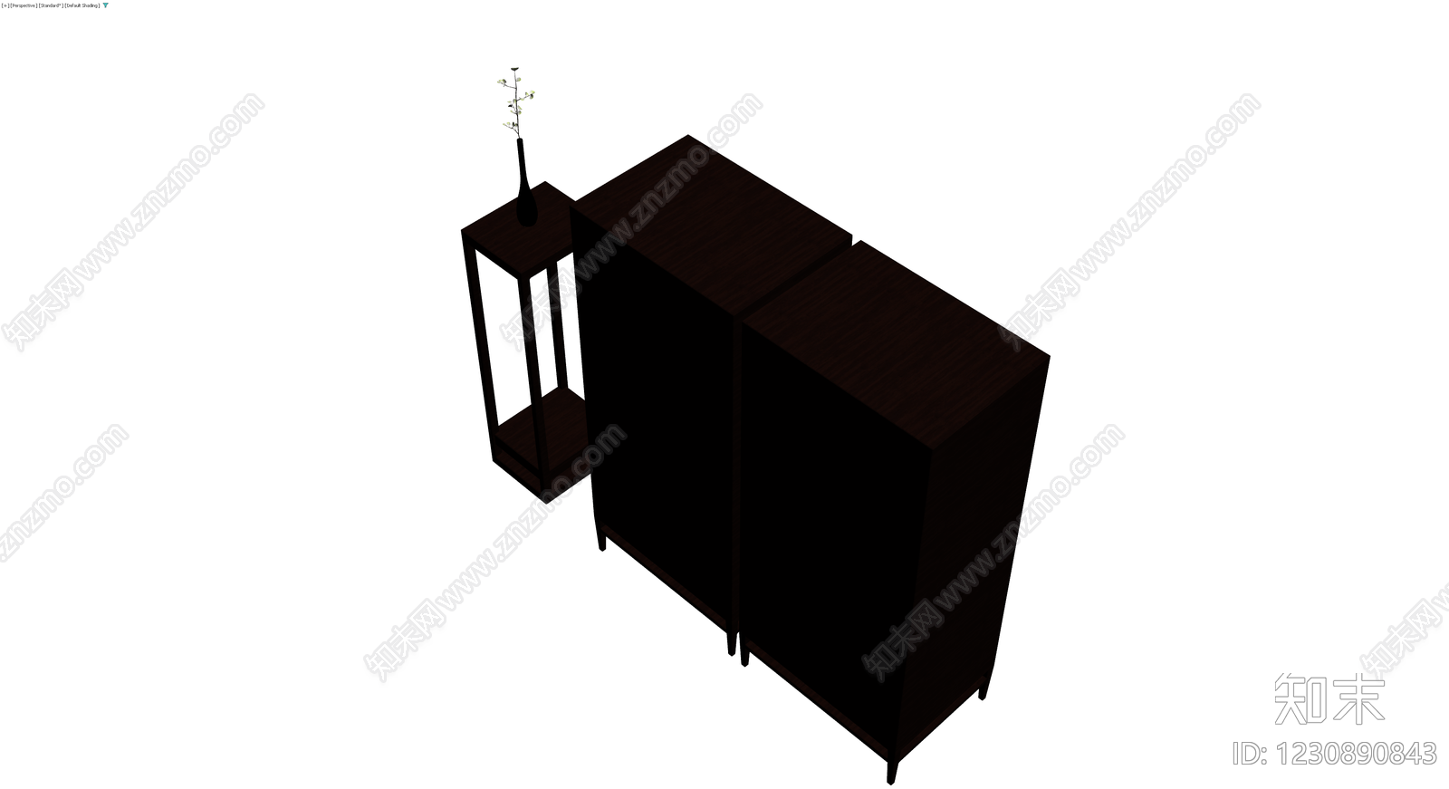 深色木质组合柜3D模型下载【ID:1230890843】