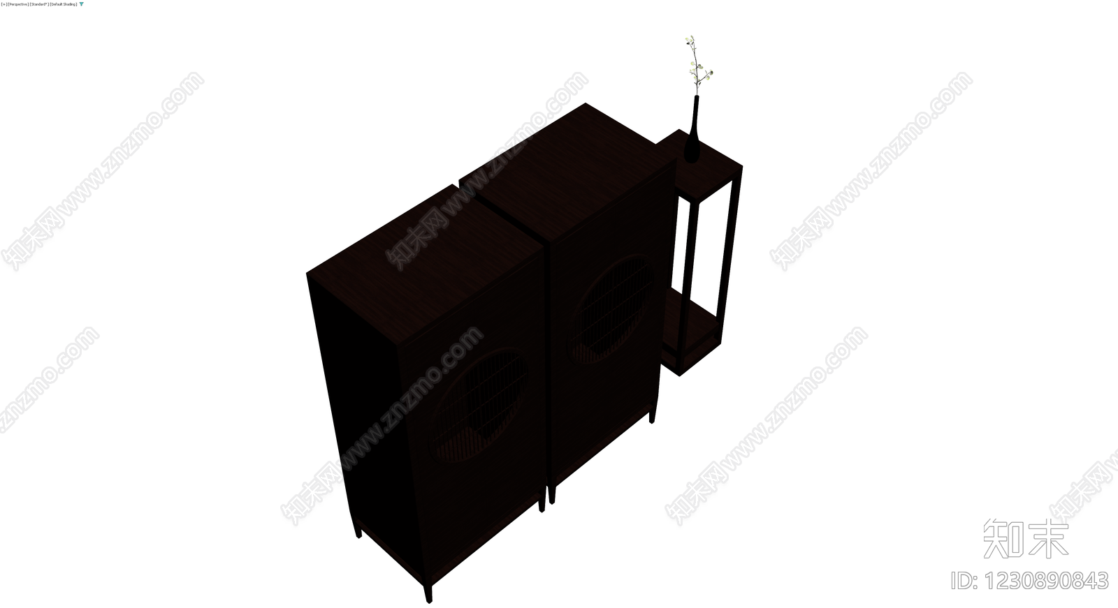 深色木质组合柜3D模型下载【ID:1230890843】