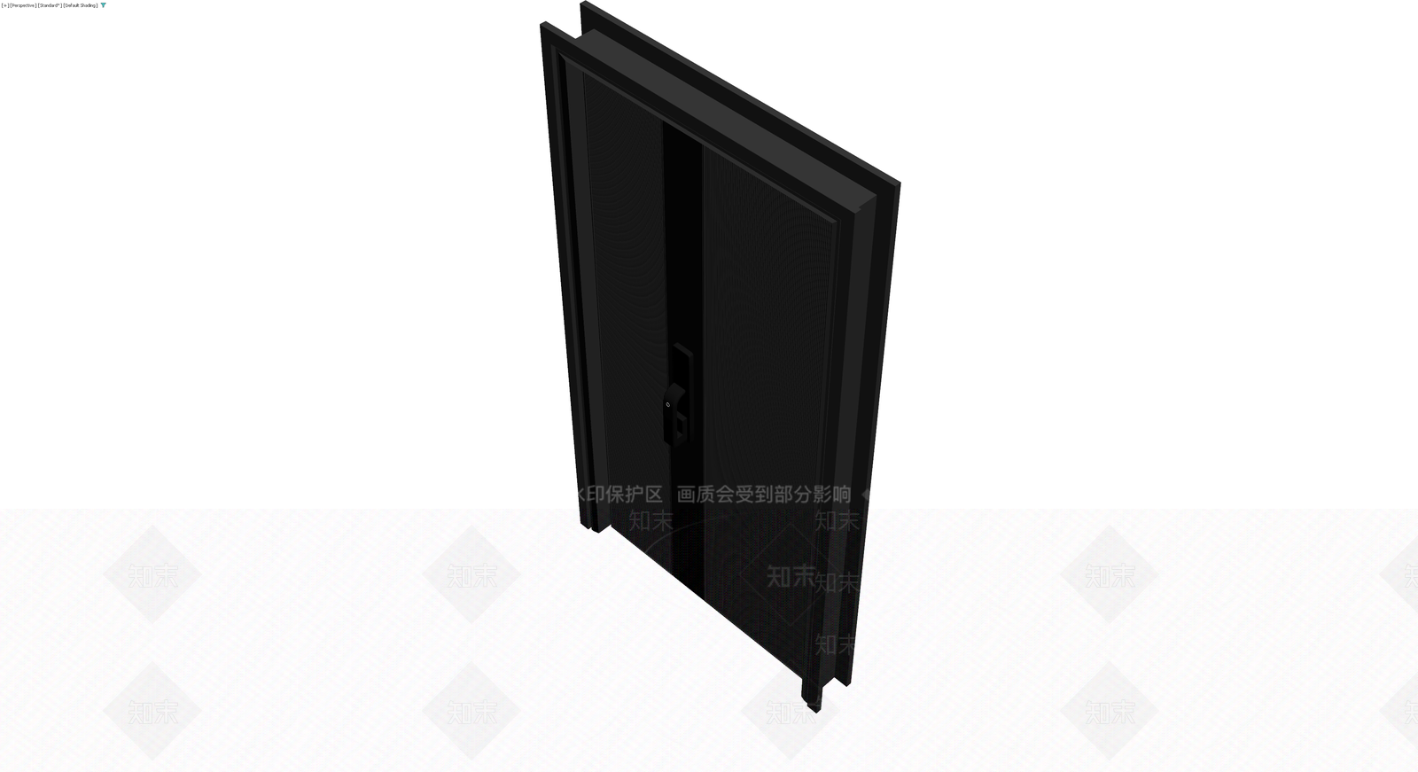 黑色现代入户门3D模型下载【ID:1230596453】