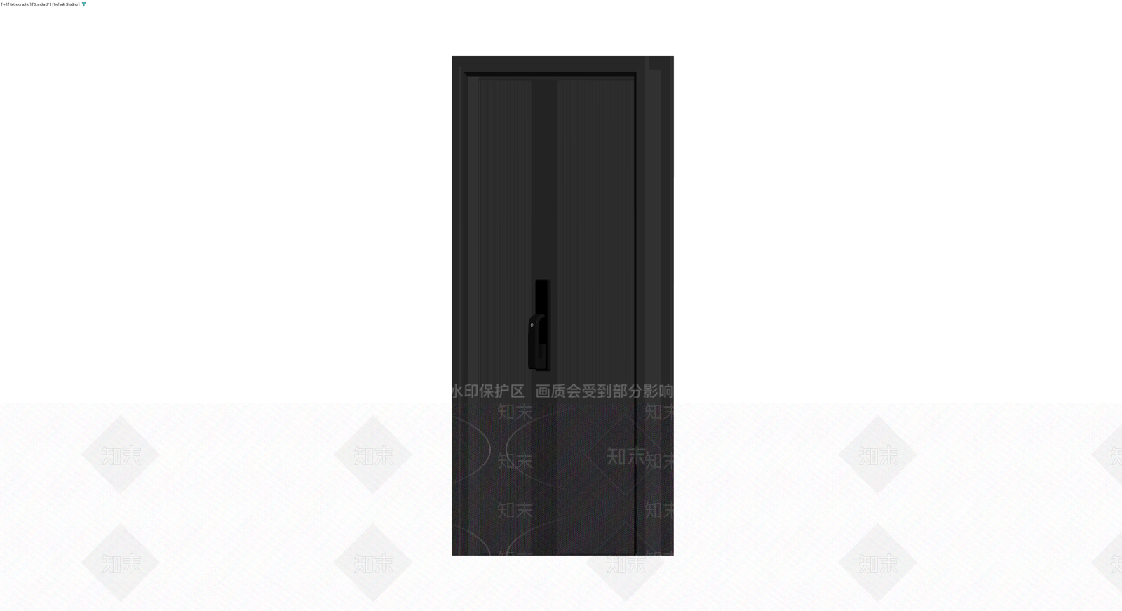 黑色现代入户门3D模型下载【ID:1230596453】