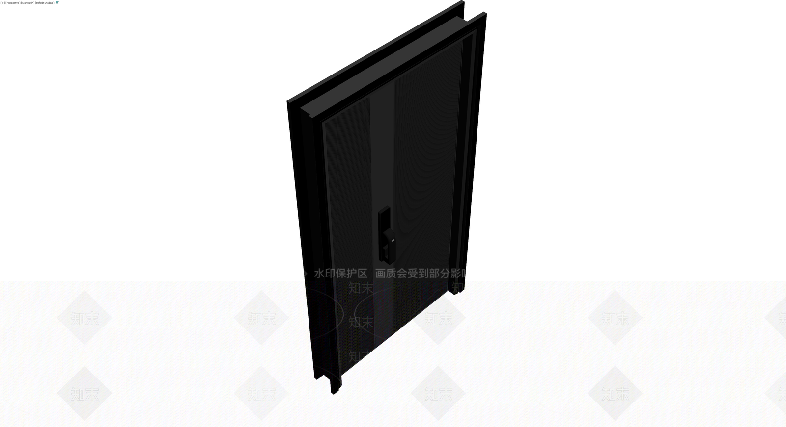 黑色现代入户门3D模型下载【ID:1230596453】