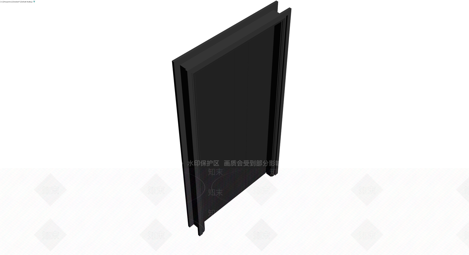 黑色现代入户门3D模型下载【ID:1230596453】