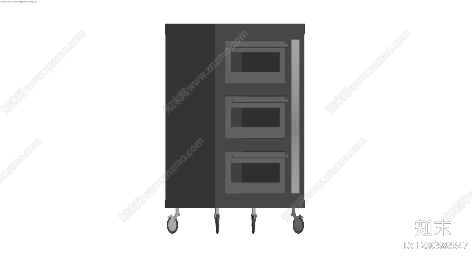 黑色三层抽屉移动柜3D模型下载【ID:1230888347】