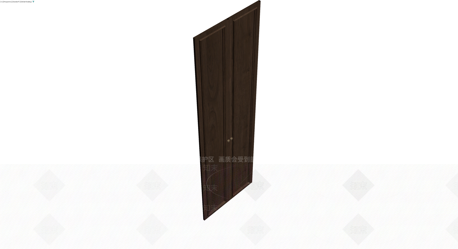 深棕色双开门衣柜3D模型下载【ID:1229633863】