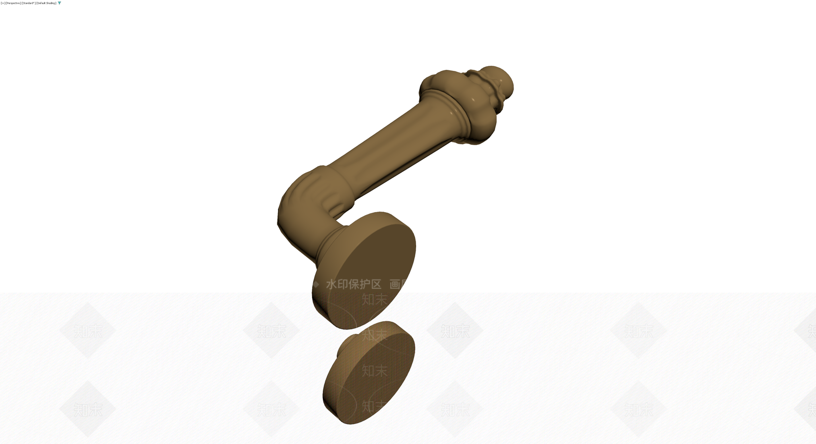 复古黄铜门把手3D模型下载【ID:1229620912】
