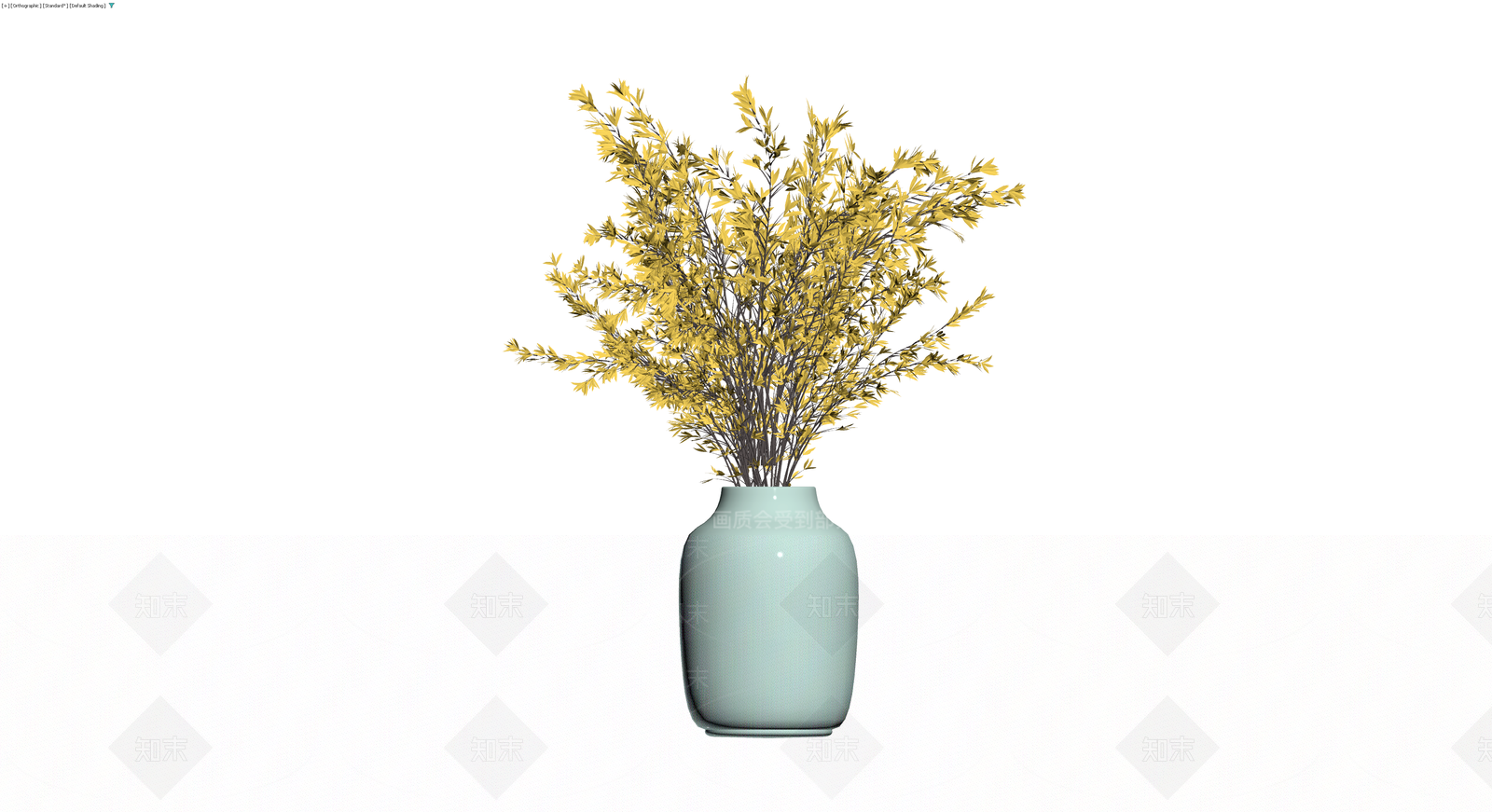 花瓶插黄色植物盆栽3D模型下载【ID:1230783901】