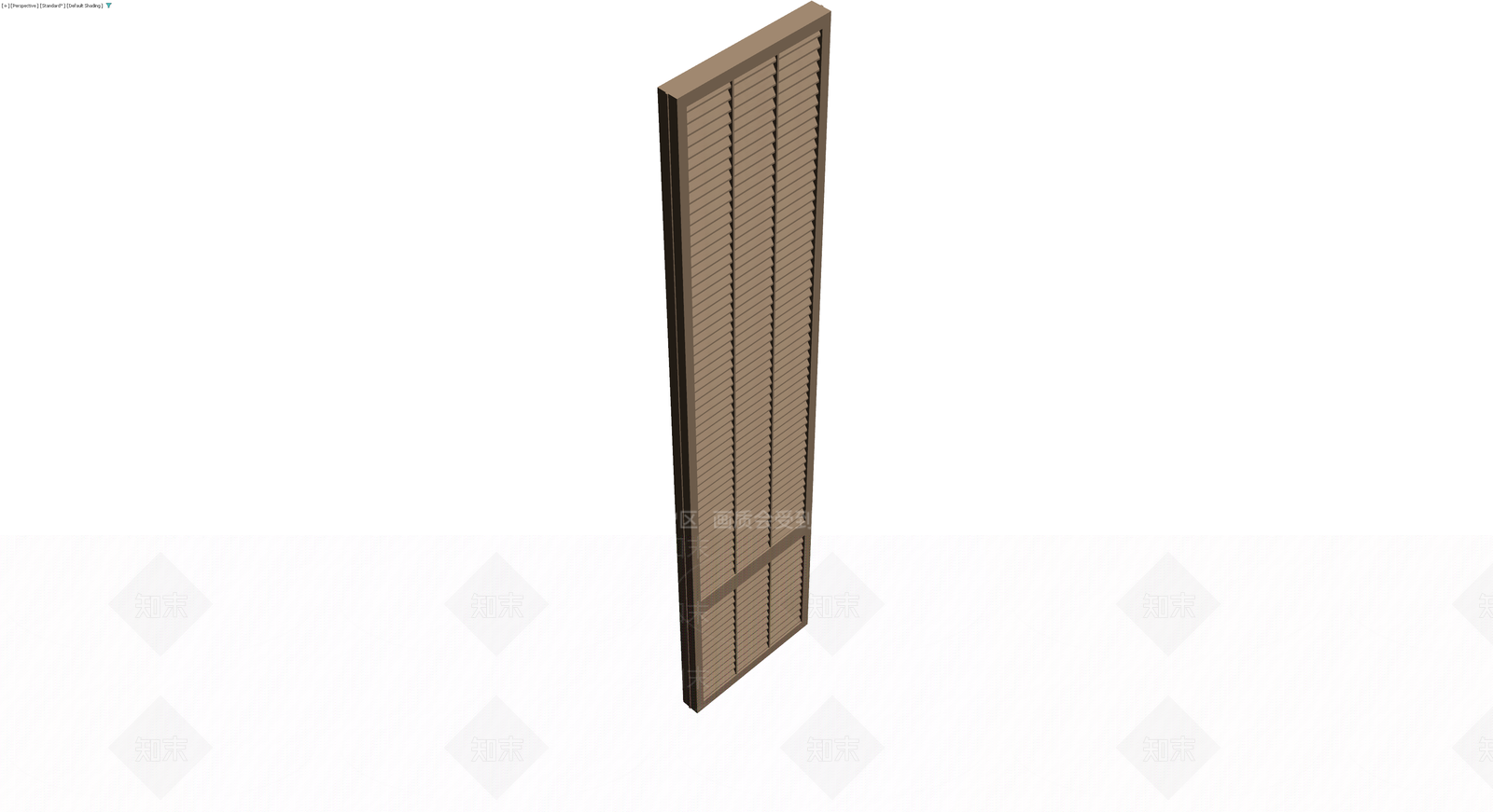 棕色百叶门板组件3D模型下载【ID:1230377206】