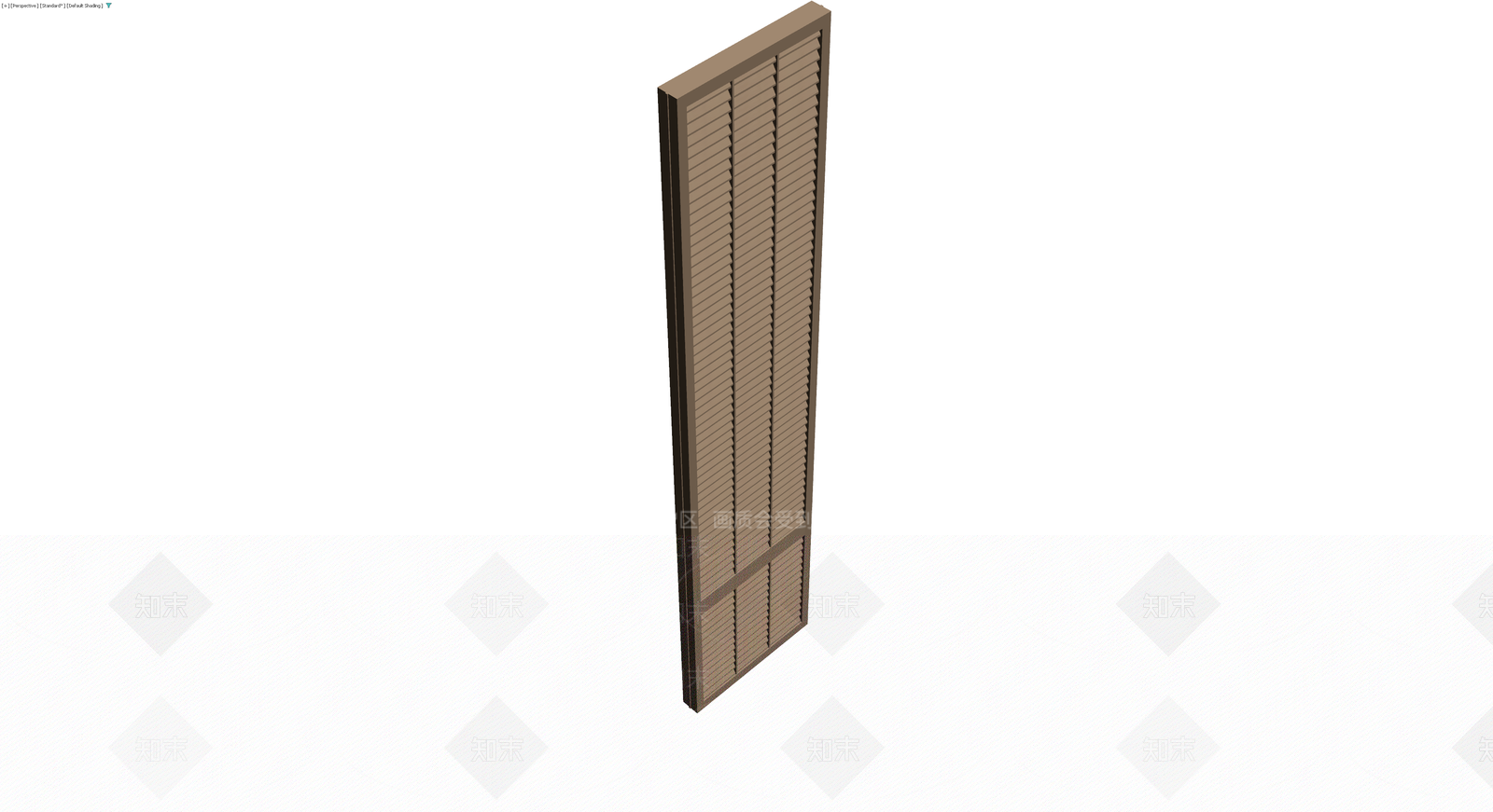 棕色百叶门板组件3D模型下载【ID:1230377206】