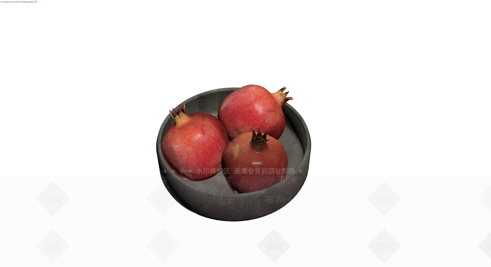 石碗盛放石榴组合3D模型下载【ID:1229619883】